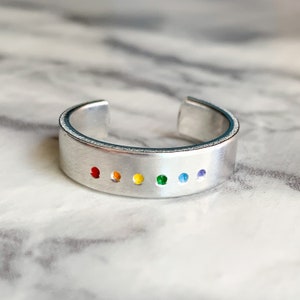 Queer Pride Minimalist Ring Rainbow Ring LGBTQIA Ring LGBT Ring Rainbow Jewelry Gay Pride Jewelry Queer Jewelry Pride Ring image 1