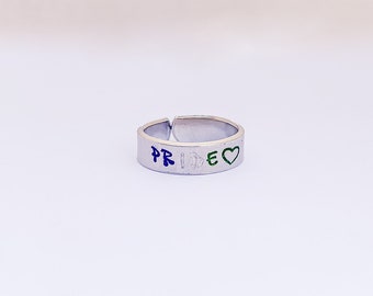 Genderqueer Flag Pride Ring | | de l’anneau Genderqueer | de bague du mois de la fierté | de l’anneau de fierté | de la Gay Pride | de la fierté LGBTQIA+ | LGBT Ring Fierté LGBT