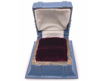 Vintage Ring Box - Blue-Burgundy