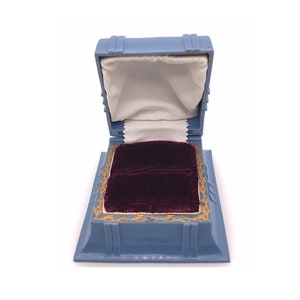 Vintage Ringschatulle - Blau-Burgund