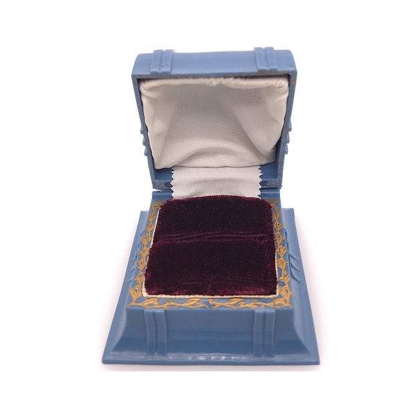 Vintage Ring Box - Blue-Burgundy