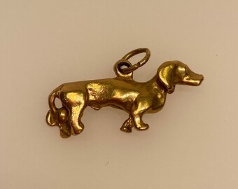 Dachshund Charms Gold Plated Stainless Steel Charm or For Stamping MT450