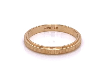 Vintage 1940's 14k yellow gold brushed wedding band