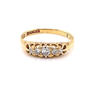 Vintage 1900&#39;s 18k yellow gold Edwardian diamond wedding band .25ct