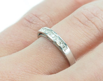 Vintage 1950s 14kw diamante alianza .16ct