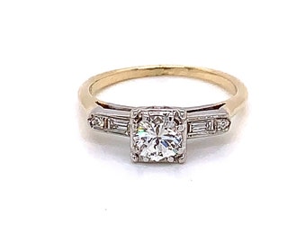 Vintage 1950's diamond engagement ring .54ct