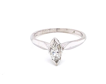 Anillo de compromiso de diamantes de la marquesa de la vendimia de 1960 .34ct