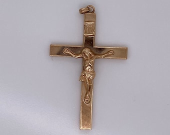 Vintage 10k Yellow Gold Large Cross 