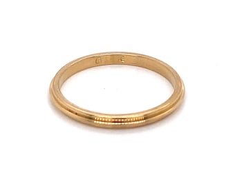 Vintage 1940’s 14k yellow gold ridged stackable wedding band