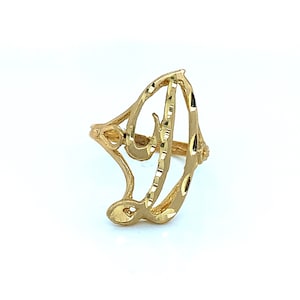 Vintage 14K Yellow Gold Initial D Signet Ring