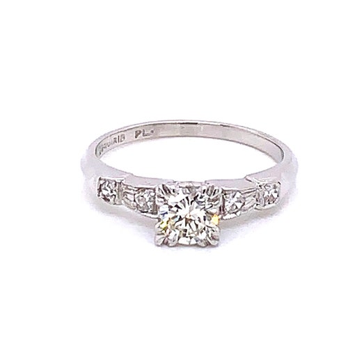 Vintage 1950's Diamond Engagement Ring .54ct - Etsy