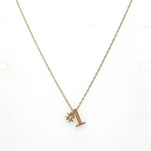 Vintage 14k yellow gold Number 1 Charm Pendant Necklace