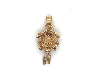Vintage 14k Yellow Gold Cuckoo Clock Charm