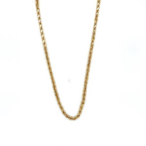 Vintage 18k Yellow Gold Diamond Cut Solid Rope Chain