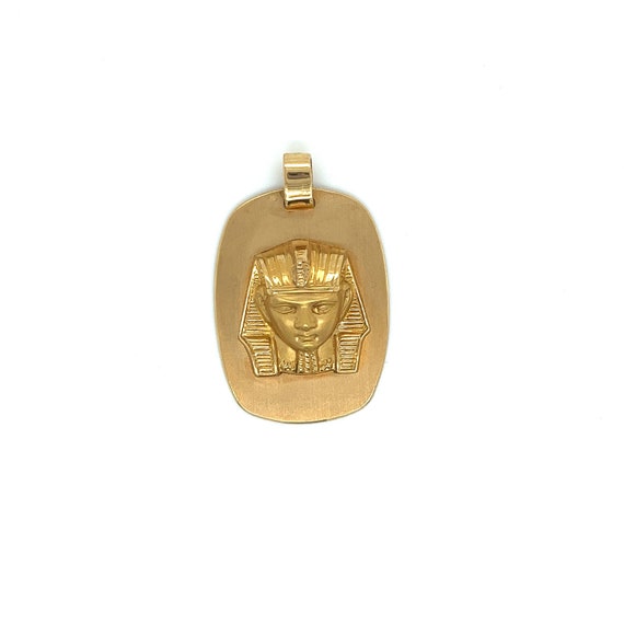 Vintage 18k Yellow Gold Egyptian Pharaoh Charm Pe… - image 1