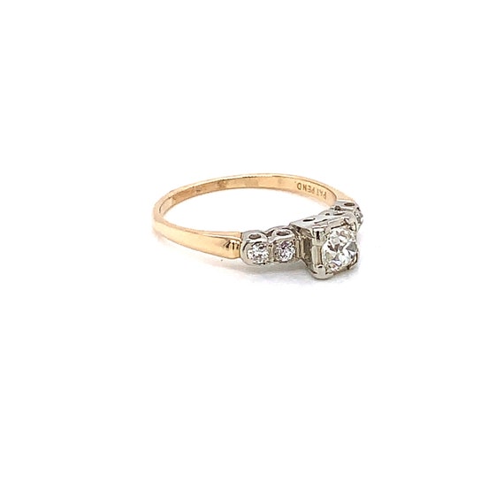 Vintage 1950s Old Mine Cut Diamond Engagement Rin… - image 5