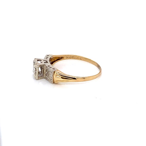 Vintage 1940s Transitional Cut Diamond Ring .15ct - image 6