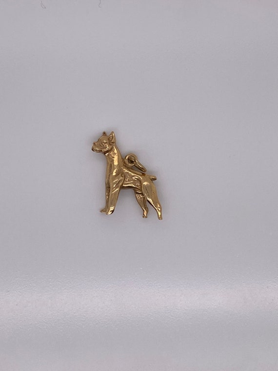 Vintage 14k yellow gold boxer dog charm