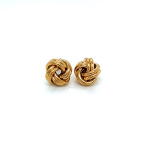 Vintage 14k Yellow Gold Love Knot Stud Earrings