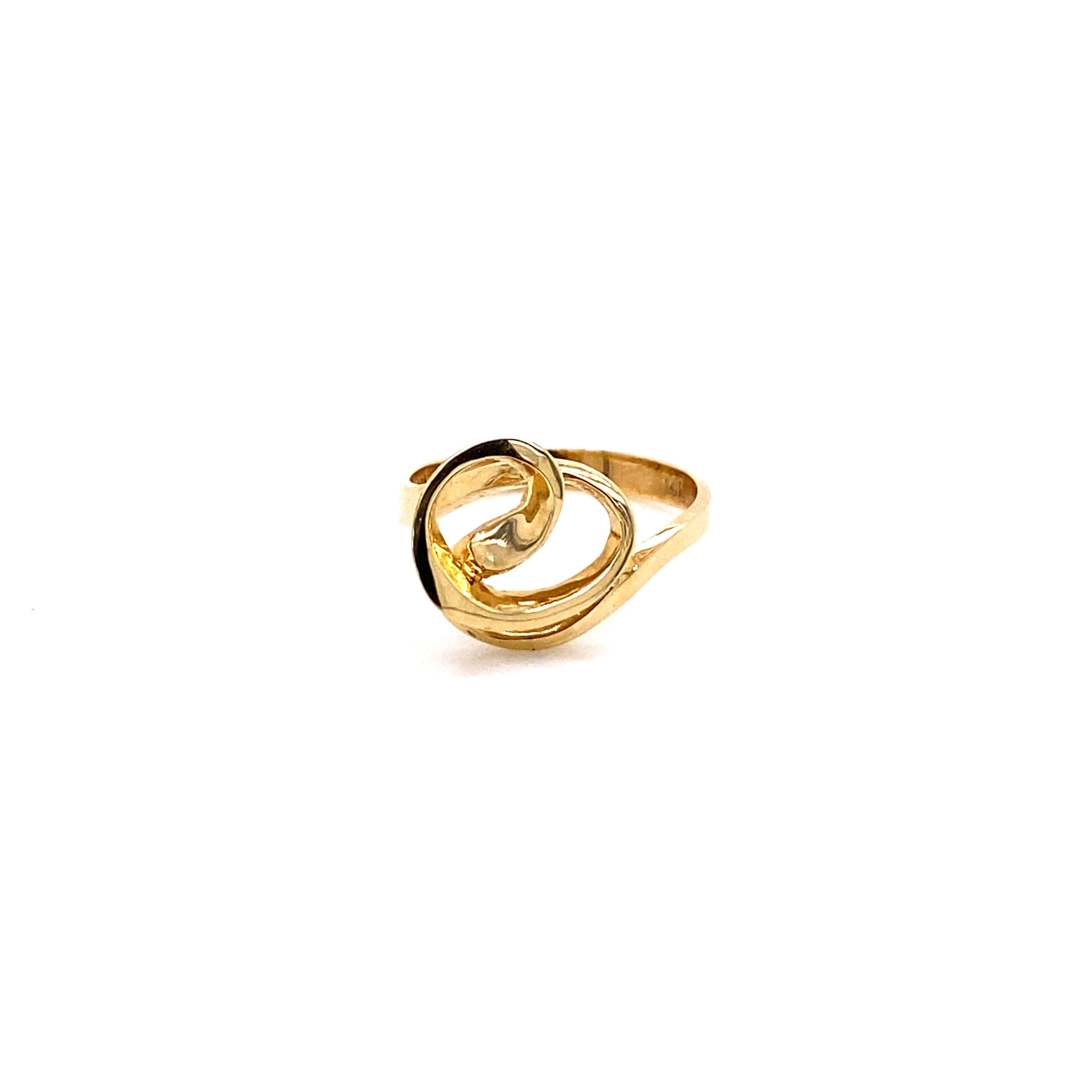 14K レトロリング 1980's Vintage 14k Yellow Gold Swirl Design Ring - Etsy