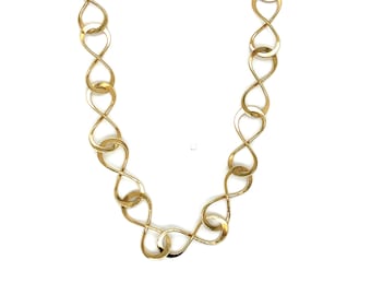 Vintage 14K Yellow Gold Infinity Link Necklace