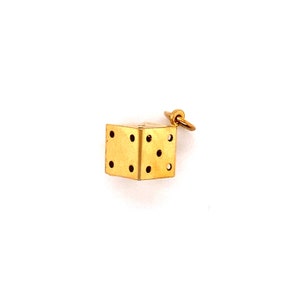 Vintage 14k yellow gold 3D dice charm