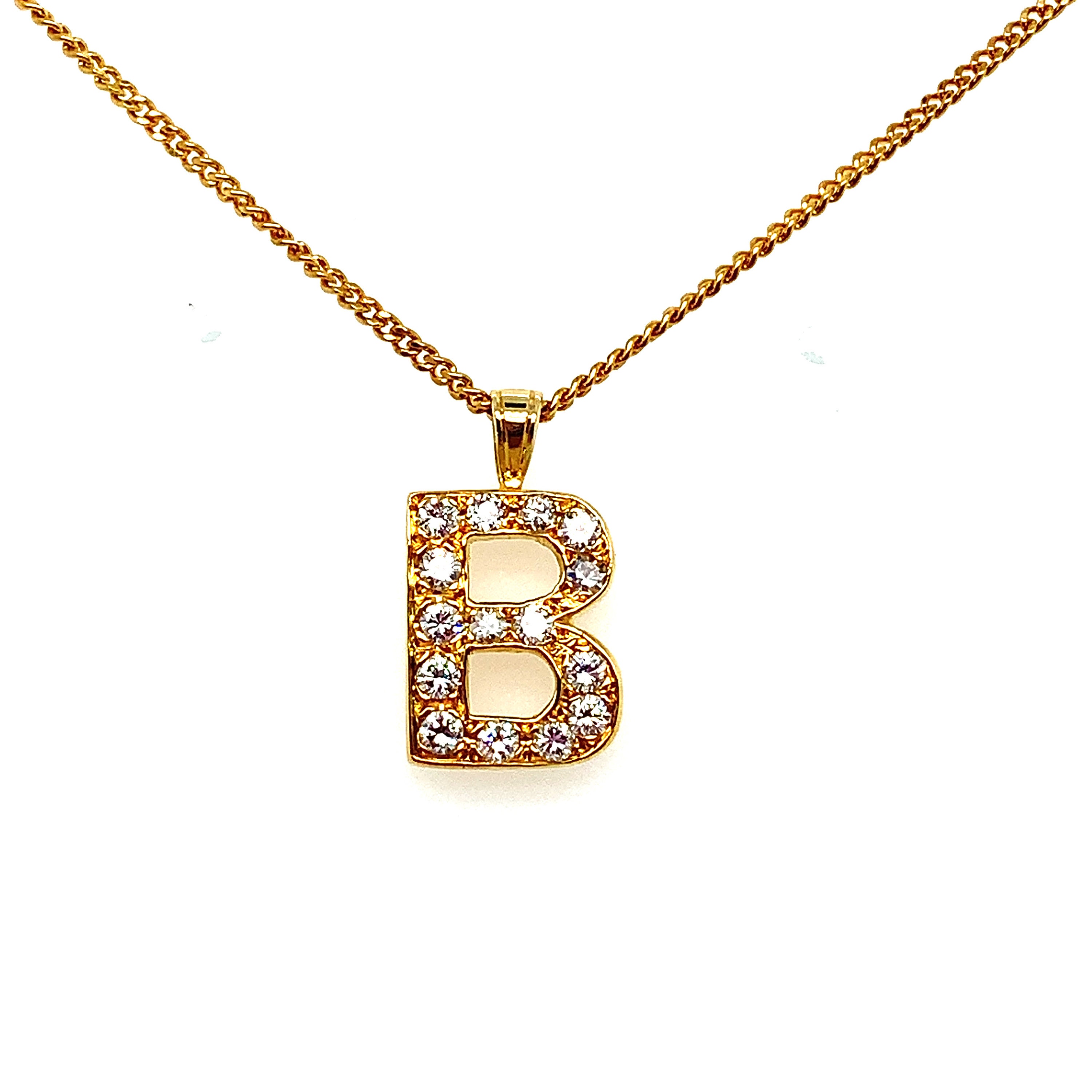 B Letter Pendant Gold, 10K Solid Gold, Small Initial Necklace , Minimalist  Necklace for Woman,
