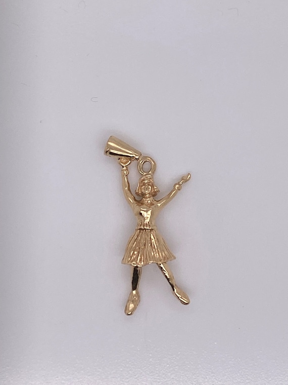 Vintage 14k yellow cheerleader charm