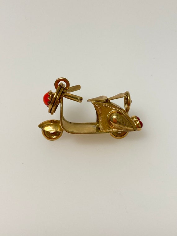 Vintage 14k yellow gold Vespa scooter charm