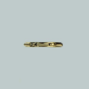Vintage 1940s 14k Yellow Gold Engraved Orange Blossom Stackable Band