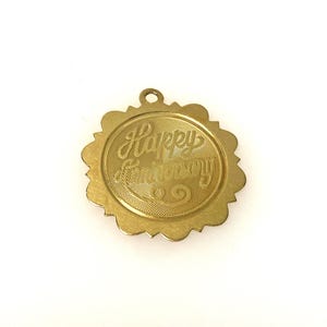 Vintage 14k yellow gold &quot;happy anniversary&quot; charm