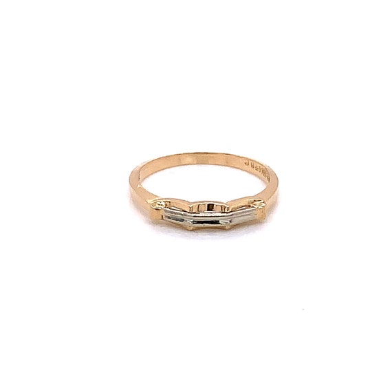 Vintage 1940's 14k 2 tone gold wedding band - image 1