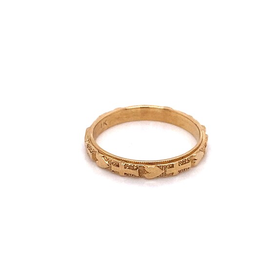 Vintage 1940’s 14k yellow gold faith and love sta… - image 2