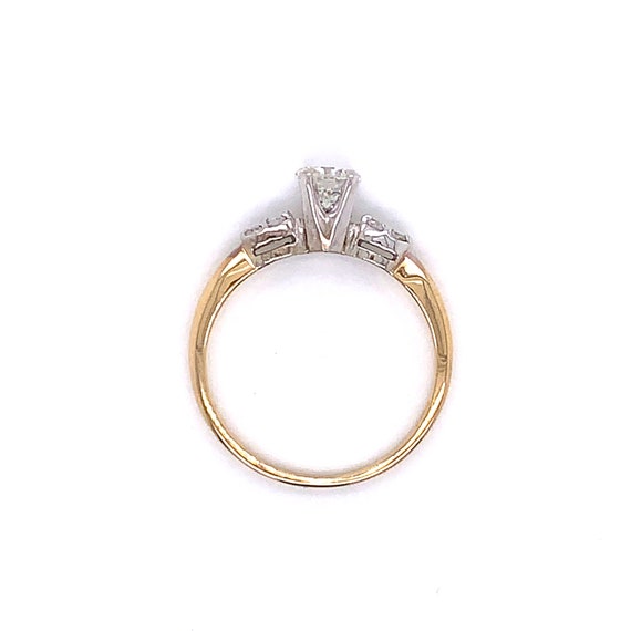 Vintage 1950's 14k 2 tone diamond engagement ring… - image 9