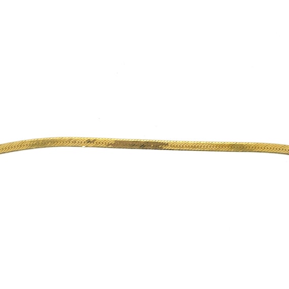 Vintage 14k yellow gold herringbone chain bracelet - image 3