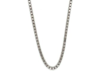 Vintage 14k White Gold Box Chain