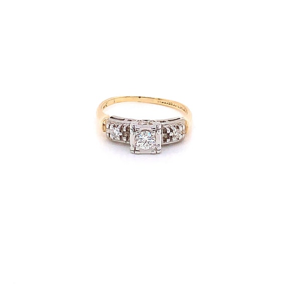 Vintage 1950's 3 stone diamond engagement ring .18ct