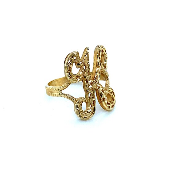 Vintage 14K Yellow Gold Signet Initial K  "see th… - image 2