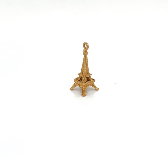 Vintage 18k Yellow Gold Eiffel Tower Charm - image 4