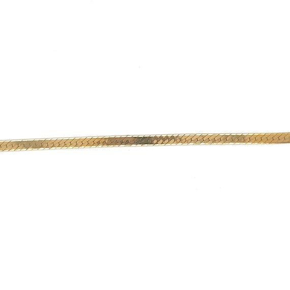 Vintage 14k yellow gold herringbone bracelet - image 4