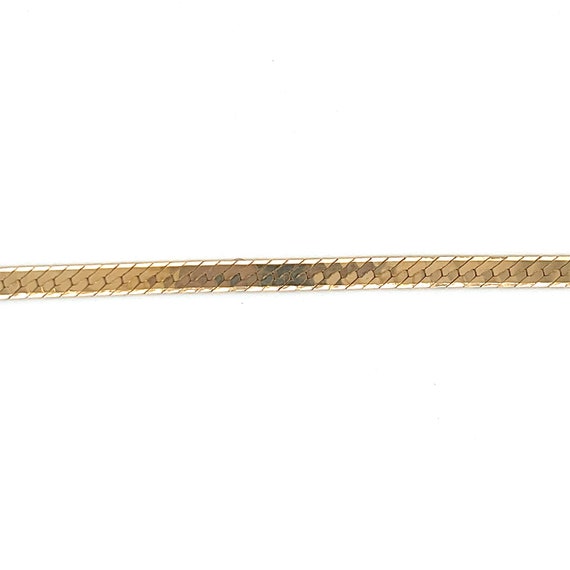 Vintage 14k yellow gold herringbone bracelet - image 3