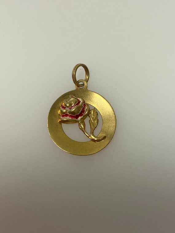 Vintage 14k yellow gold rose charm