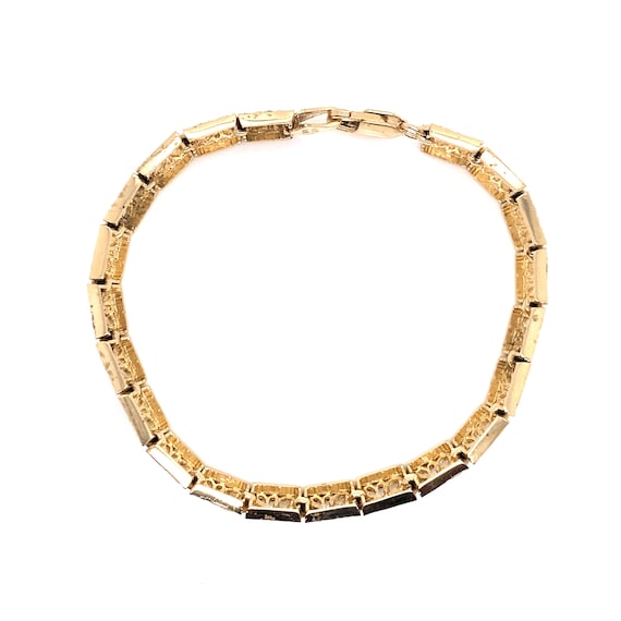 ♪( ´▽｀)留金具に14KT(14金)の50年程前のヴィンテージブレスレット Vintage 14k Yellow Gold Filigree Link Bracelet - Etsy