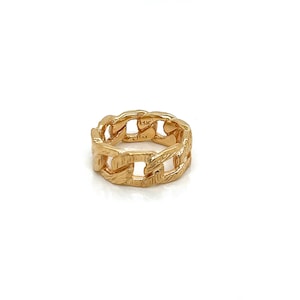 Vintage 14k Yellow Gold Wide Cable Chain Link Band