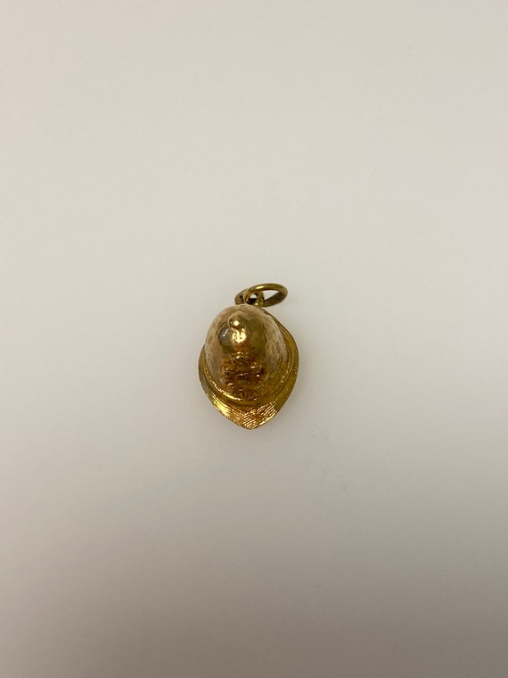 Vintage 14k yellow gold police hat charm - image 1