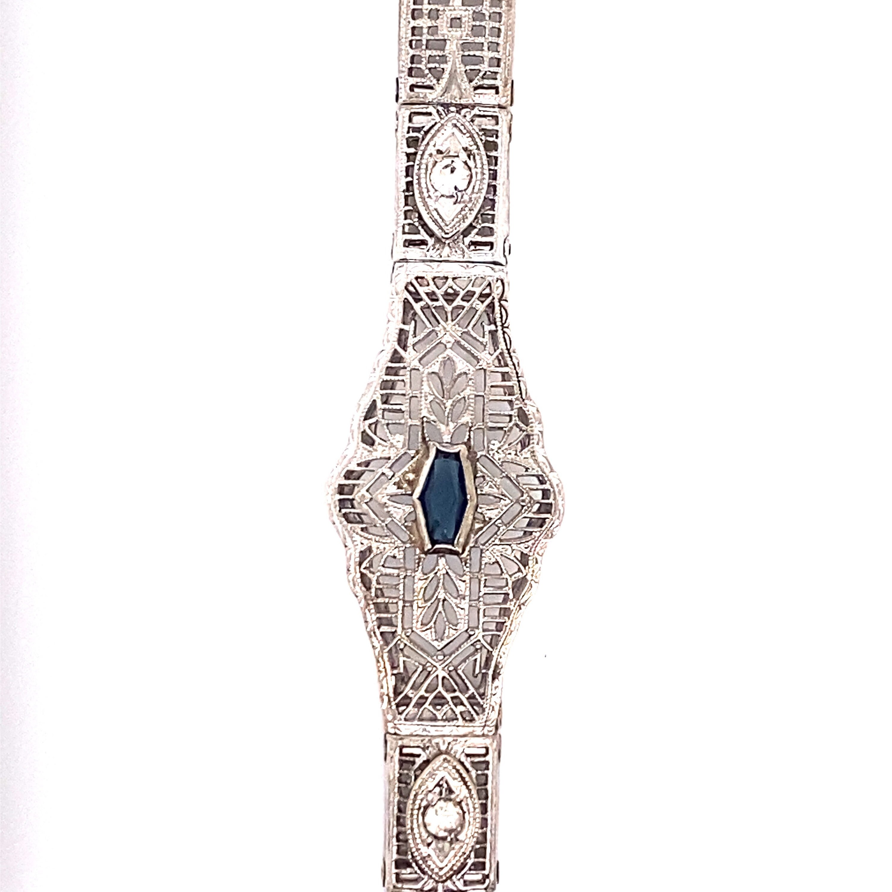 骨董品 Vintage 1930's 14k White Gold Art Deco Filigree Bracelet - Etsy