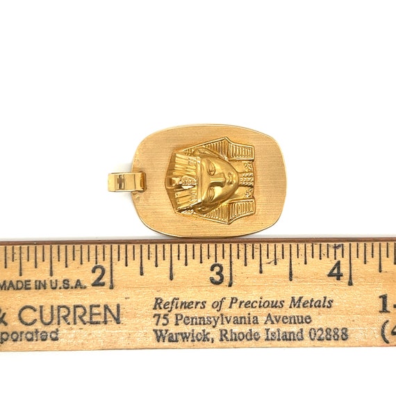 Vintage 18k Yellow Gold Egyptian Pharaoh Charm Pe… - image 4