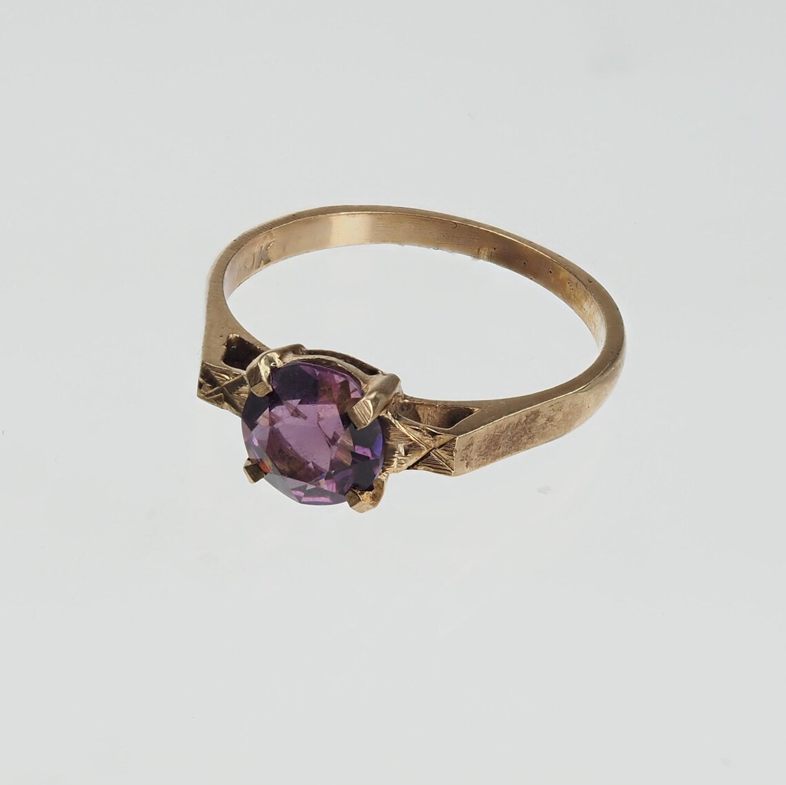 Vintage 1940s 10k Gold Purple Stone Ring - Etsy