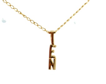 Vintage 14k yellow gold &quot;ten&quot; charm
