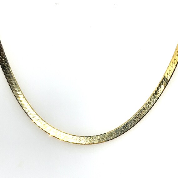 Vintage 14k yellow gold Herringbone Chain - image 3